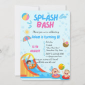 Splash Bash Pool Party Verjaardag Uitnodiging (Voorkant)