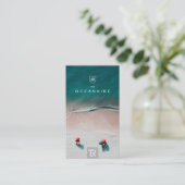 Splash Beach Scene Visitekaartje Logo QRCODE (Staand voorkant)