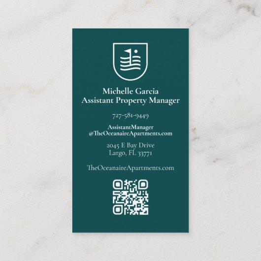 Splash Beach Scene Visitekaartje Logo QRCODE (Achterkant)