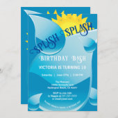 Splash Birthday Bash Party Uitnodiging (Voorkant / Achterkant)