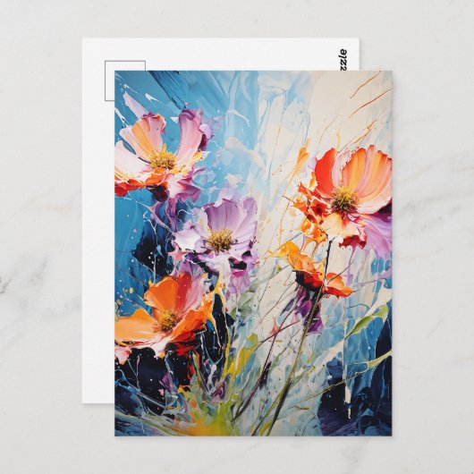 Splash Bloemenkunst Briefkaart (Voorkant / Achterkant)