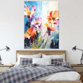 Splash Bloemenkunst Canvas Afdruk (Insitu (Slaapkamer))