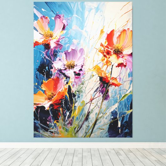 Splash Bloemenkunst Canvas Afdruk (Insitu (Houten vloer))