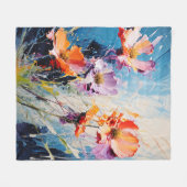 Splash Bloemenkunst Fleece Deken (Voorkant (Horizontaal))