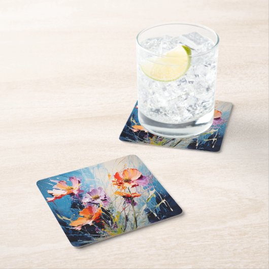 Splash Bloemenkunst Kartonnen Onderzetters (Insitu)