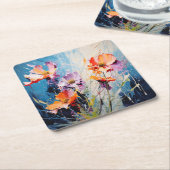 Splash Bloemenkunst Kartonnen Onderzetters (Schuin)