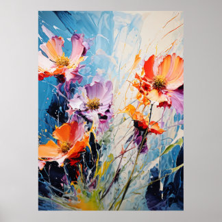 Splash Bloemenkunst Poster