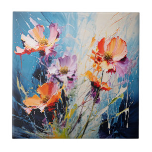 Splash Bloemenkunst Tegeltje