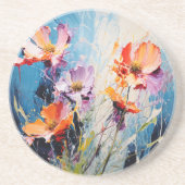 Splash Bloemenkunst Zandsteen Onderzetter (Voorkant)