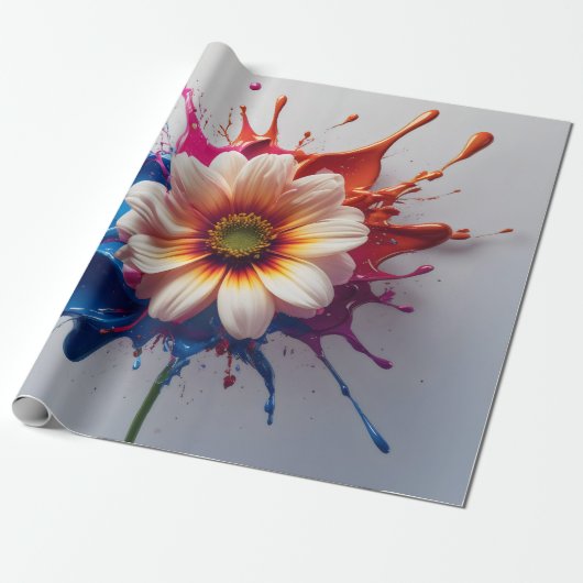 Splash Bloom Cadeaupapier (Uitgerold)