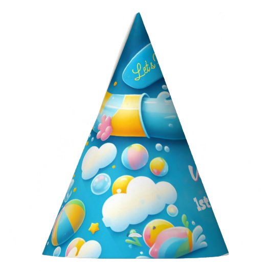 Splash Bubbles Zomer Eend Schuim 1e Verjaardag Feesthoedjes (Links)