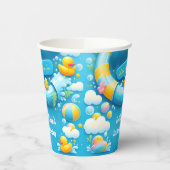 Splash Bubbles Zomer Eend Schuim 1e Verjaardag Papieren Bekers (Links)