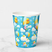 Splash Bubbles Zomer Eend Schuim 1e Verjaardag Papieren Bekers (Rechts)