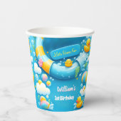Splash Bubbles Zomer Eend Schuim 1e Verjaardag Papieren Bekers (Voorkant)