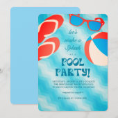 Splash & Chill Zomer Zwembad Feest  Kaart (Voorkant / Achterkant)