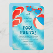 Splash & Chill Zomer Zwembad Feestje  Kaart (Voorkant / Achterkant)