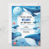 splash coole vis zee blauwe walvishaai 1e Verjaard Kaart (Voorkant)