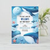 splash coole vis zee blauwe walvishaai 1e Verjaard Kaart (Staand voorkant)