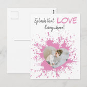 Splash die liefde overal | Foto van roze hart Briefkaart (Voorkant / Achterkant)