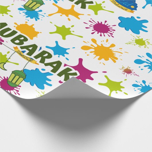 Splash Eid Mubarak Verpakkingspapier Cadeaupapier (Hoek)