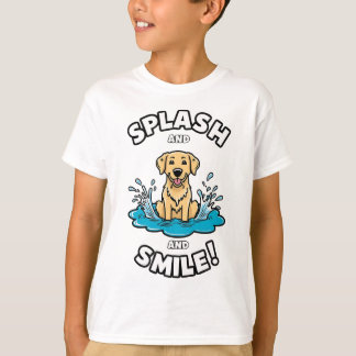 Splash en Smile Golden Retriever Fun T-shirt