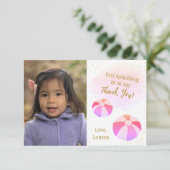 Splash en Sparkle Water Pool Party Verjaardag Bedankkaart (Staand voorkant)