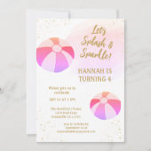 Splash en Sparkle Water Pool Party Verjaardag Kaart (Voorkant)