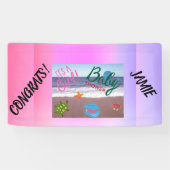 Splash For Joy: Baby Girl Douche Celebration Roze Spandoek (Horizontaal)