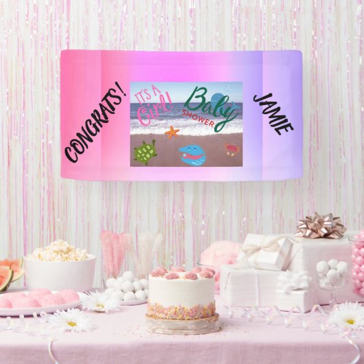 Splash For Joy: Baby Girl Douche Celebration Roze Spandoek (Feest)