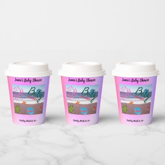 Splash for Joy: Baby Girl Shower Celebration Papieren Bekers (Multi)