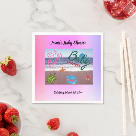 Splash for Joy: Baby Girl Shower Celebration Servet (Insitu)