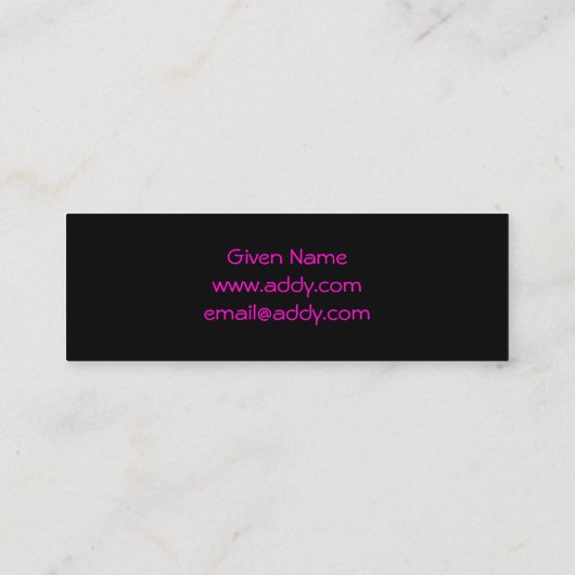 Splash Fractal Art Zwart Mini Visitekaartje (Achterkant)