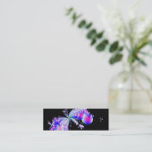 Splash Fractal Art Zwart Mini Visitekaartje (Staand voorkant)