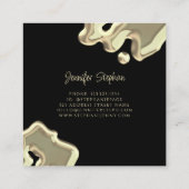 Splash Gold Poolse legant moderne nagels zwart Vierkante Visitekaartje (Achterkant)