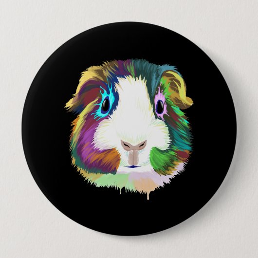Splash Guinee Pig Ronde Button 4,0 Cm (Voorkant)