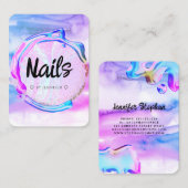 Splash Holographic Poland Elegant Moderne Nails Visitekaartje (Voorkant / Achterkant)