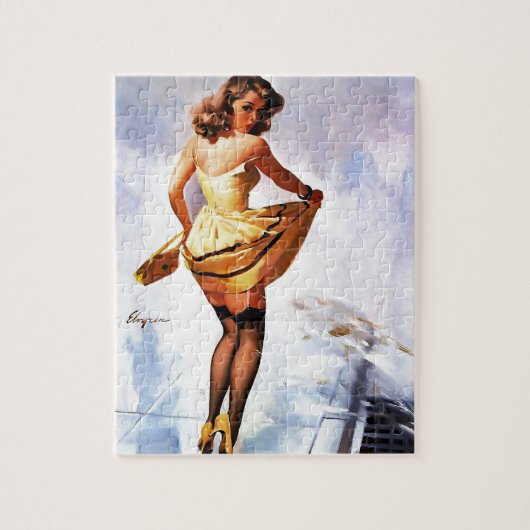 Splash in de stad Pinup Girl Legpuzzel (Verticaal)