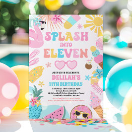 Splash In Elf Tropisch Strand 11e Verjaardag Kaart