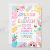 Splash In Elf Tropisch Strand 11e Verjaardag Kaart (Voorkant)