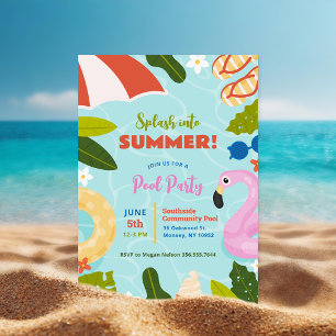 Splash in het zomerse poolfeest kaart