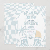 Splash In The Sun Modern Surf Surfboard Verjaardag Kaart (Voorkant / Achterkant)