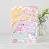 Splash in to Ten Retro Groovy Daisy 10th Birthday  Kaart (Staand voorkant)