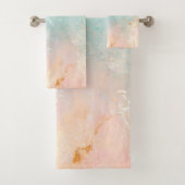 Splash Ink Waterverf Achtergrond, pastelkleurig Bad Handdoek (Insitu)