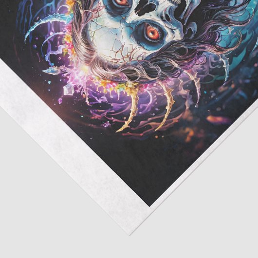 Splash inkt Schedel kleuren wonderland Tissuepapier (Detail)