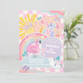 Splash Into Five Cloud Rainbow Disco 5th Birthday  Kaart (Staand voorkant)