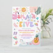 Splash Into Five Pool Party Summer 5th Birthday Kaart (Staand voorkant)