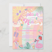 Splash Into Nine Summer Rainbow Sun 9th Birthday  Kaart (Voorkant)