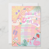 Splash Into Ten Summer Rainbow Sun 10th Birthday  Kaart (Voorkant)