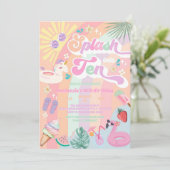 Splash Into Ten Summer Rainbow Sun 10th Birthday  Kaart (Staand voorkant)