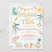 Splash Into Ten Tropical Summer 10th Birthday Kaart (Voorkant)